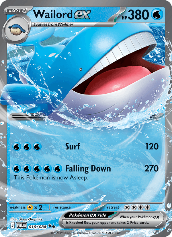 Wailord ex - 016/084 - Pitch Black (me05)