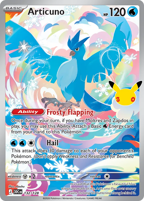 Articuno - 132/128 - Mega Evolution: 30th Celebration (30C) Pokémon card