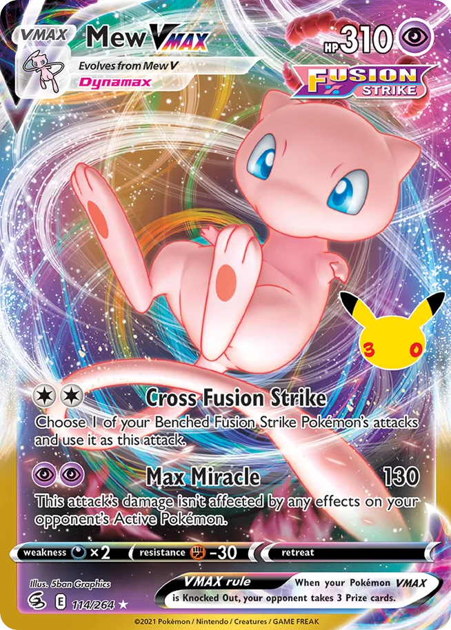 Mew VMAX - 114/264 - Mega Evolution: 30th Celebration Classic Collection (30C-CC) Pokémon card