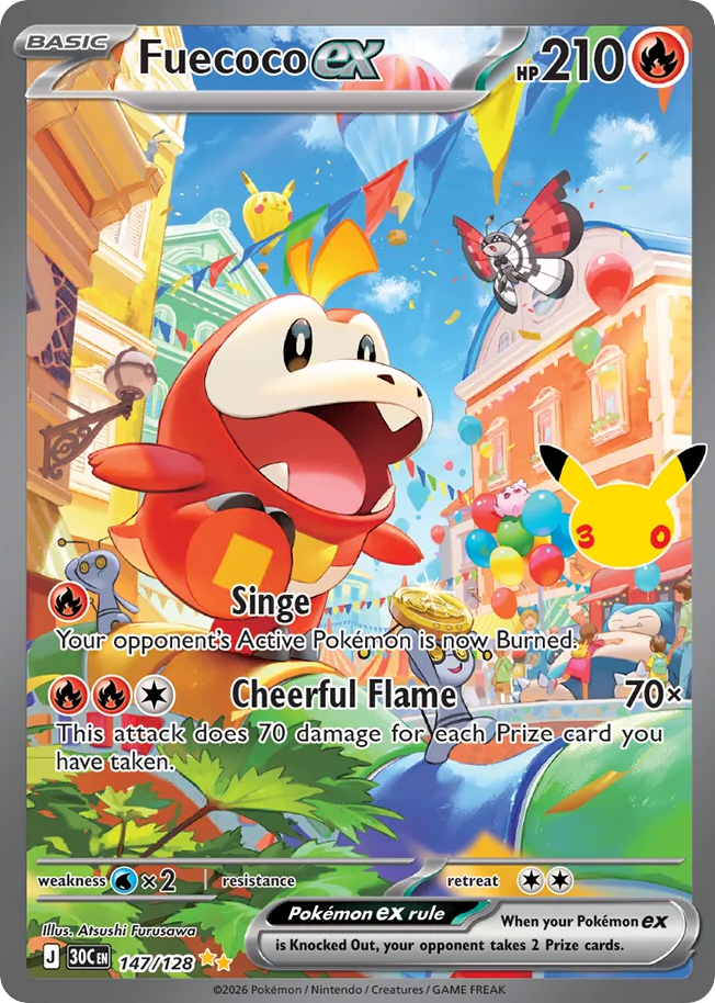Fuecoco ex - 147/128 - Mega Evolution: 30th Celebration (30C) Pokémon card