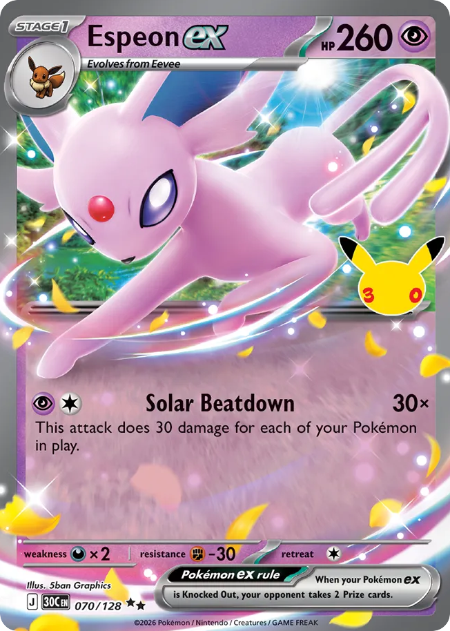 Espeon ex - 070/128 - Mega Evolution: 30th Celebration (30C) Pokémon card