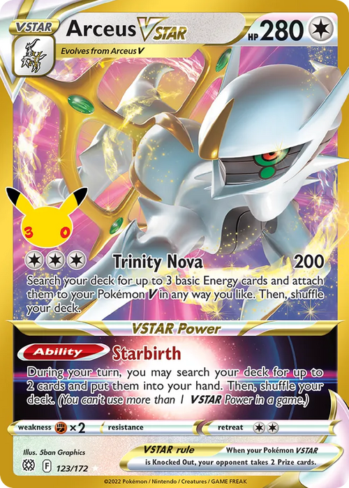 Arceus VSTAR - 123/172 - Mega Evolution: 30th Celebration Classic Collection (30C-CC) Pokémon card