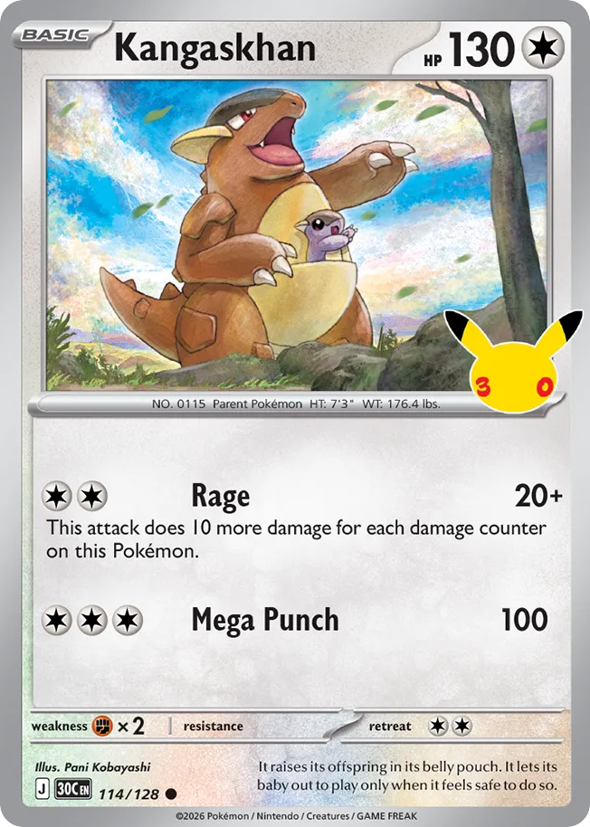 Kangaskhan - 114/128 - Mega Evolution: 30th Celebration (30C) Pokémon card