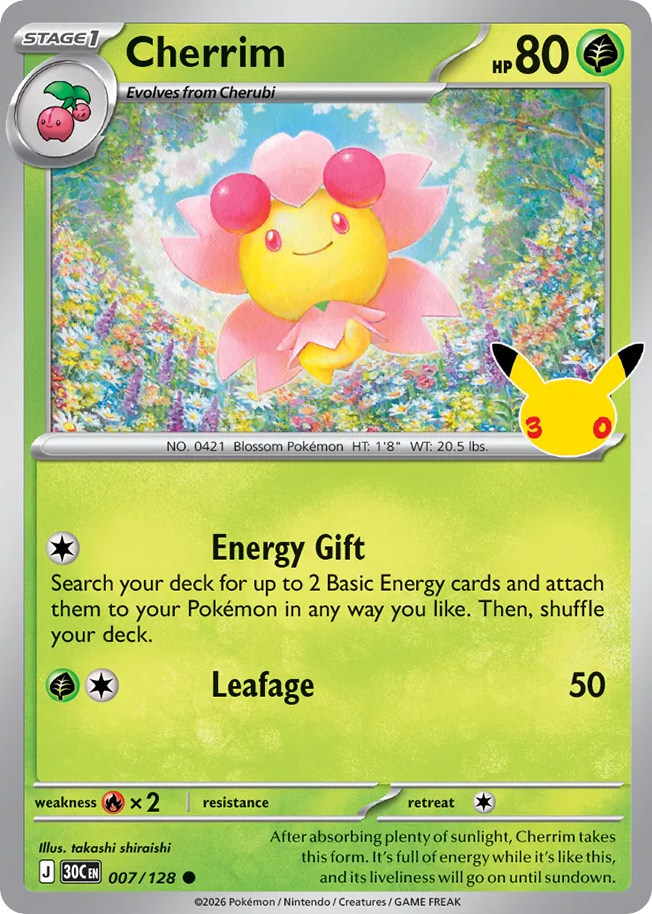 Cherrim - 007/128 - Mega Evolution: 30th Celebration (30C) Pokémon card
