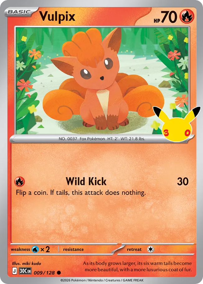 Vulpix - 009/128 - Mega Evolution: 30th Celebration (30C) Pokémon card