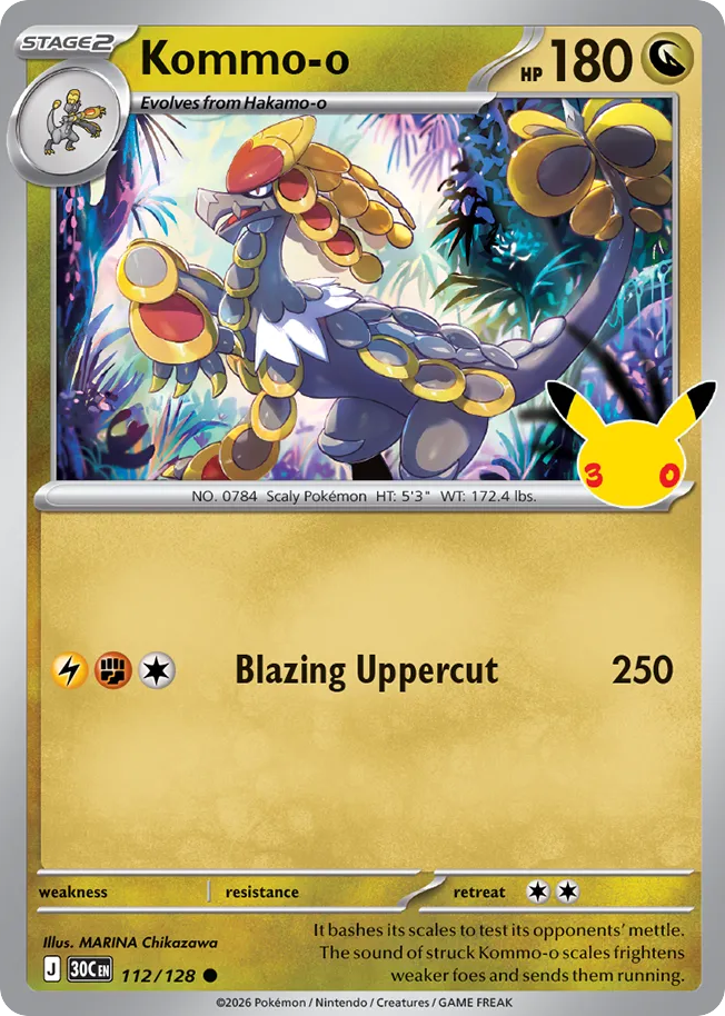 Kommo-o - 112/128 - Mega Evolution: 30th Celebration (30C) Pokémon card
