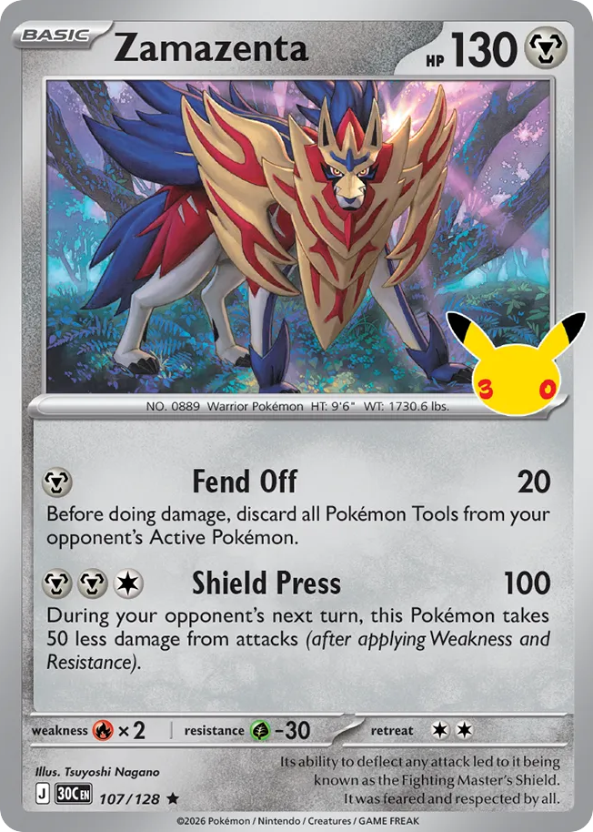 Zamazenta - 107/128 - Mega Evolution: 30th Celebration (30C) Pokémon card