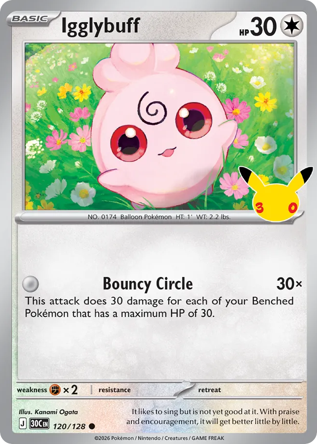 Igglybuff - 120/128 - Mega Evolution: 30th Celebration (30C) Pokémon card