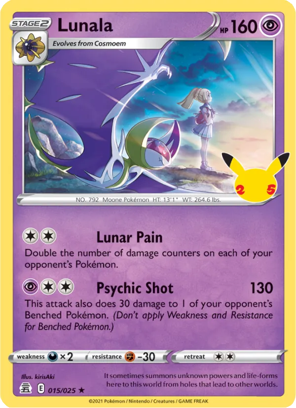 Lunala - 15/25 - Celebrations (cel25) (Holo)